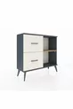 Commode Arges à une étagère, 2 tiroirs, Anthracite-Sapin/Mer de pierre