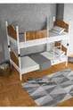 Lits superposés métal et bois couleur blanc-noix (sans matelas)