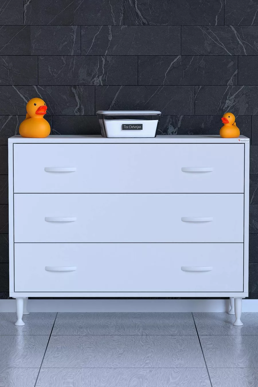 SÖKE, Armoire de salle de bain multifonctions à 3 tiroirs sur pied (différentes options de largeur)
