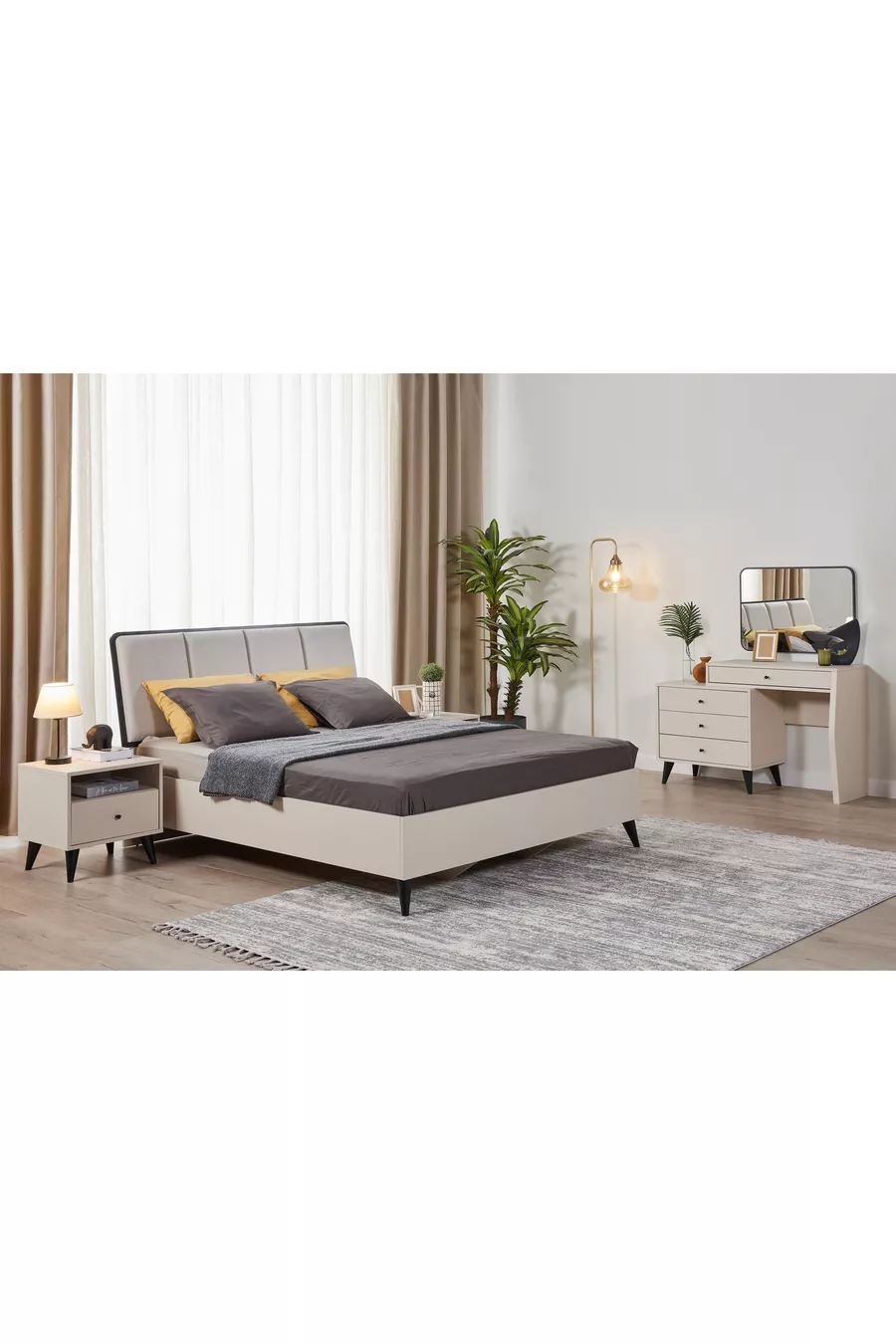 Ensemble de chambre Solina, Beige, 6 portes