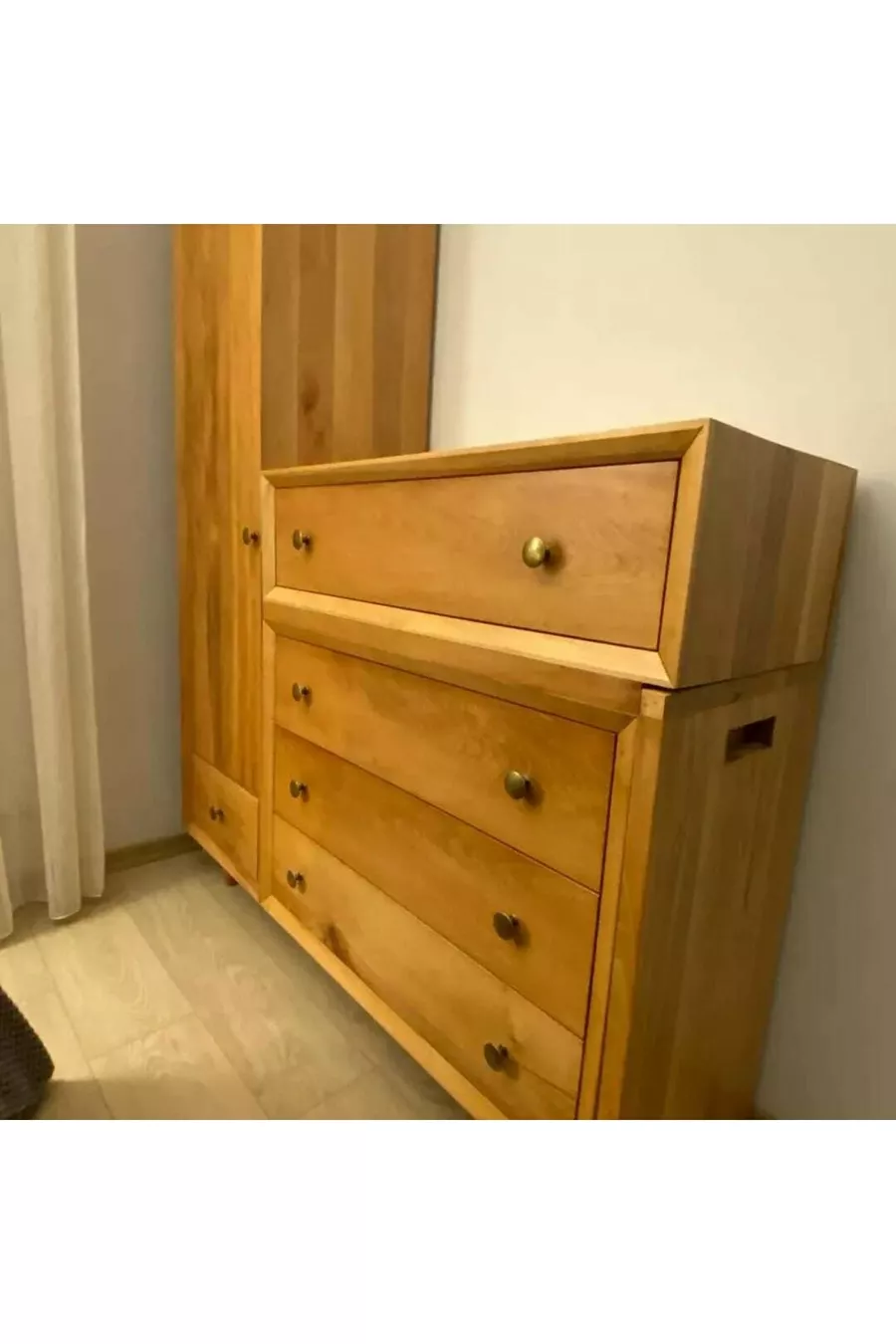 Ensemble de chambre à coucher entièrement en bois massif sur mesure