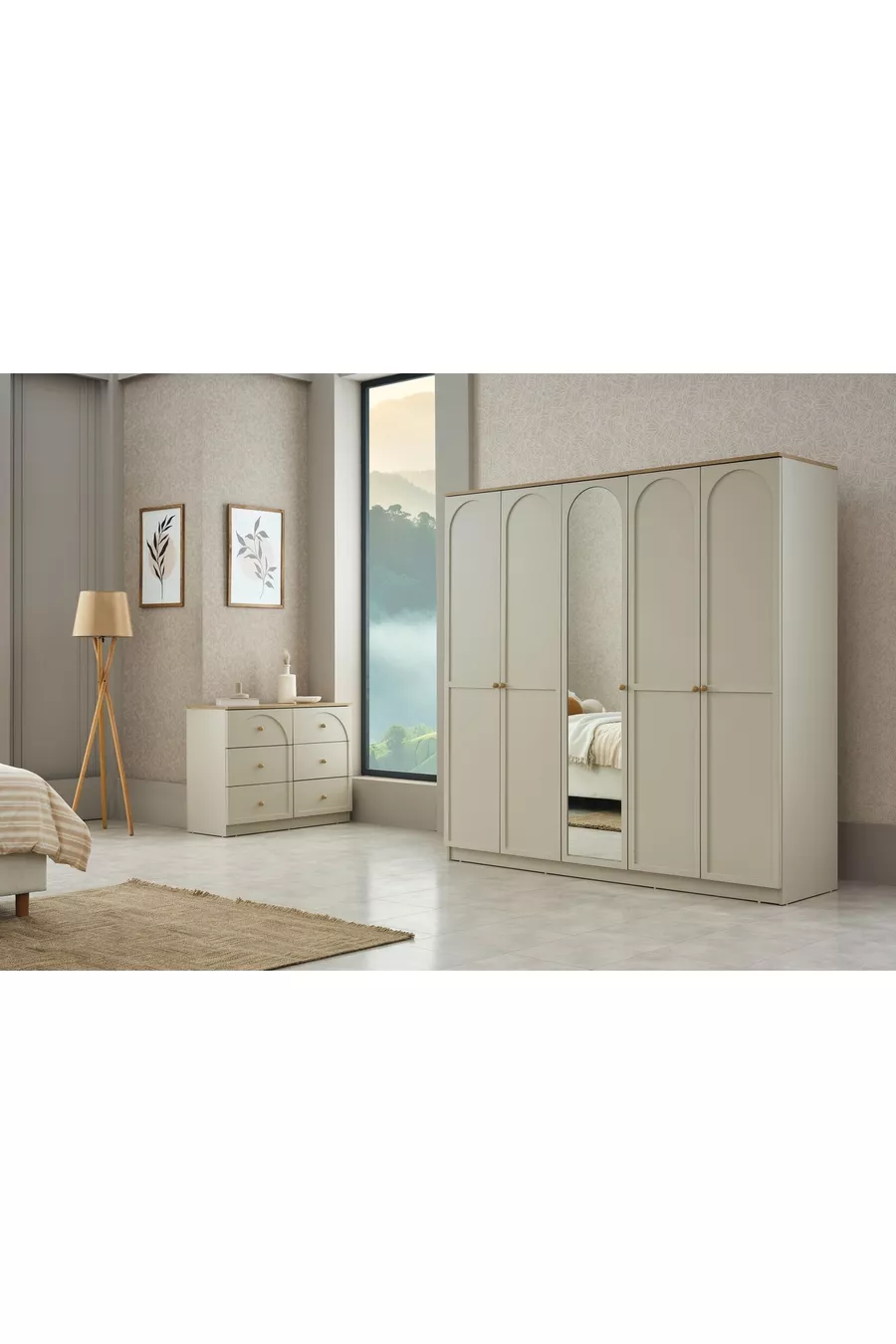 ENSEMBLE DE CHAMBRE À COUCHER CAPRA BOHÈME, 5 PORTES
