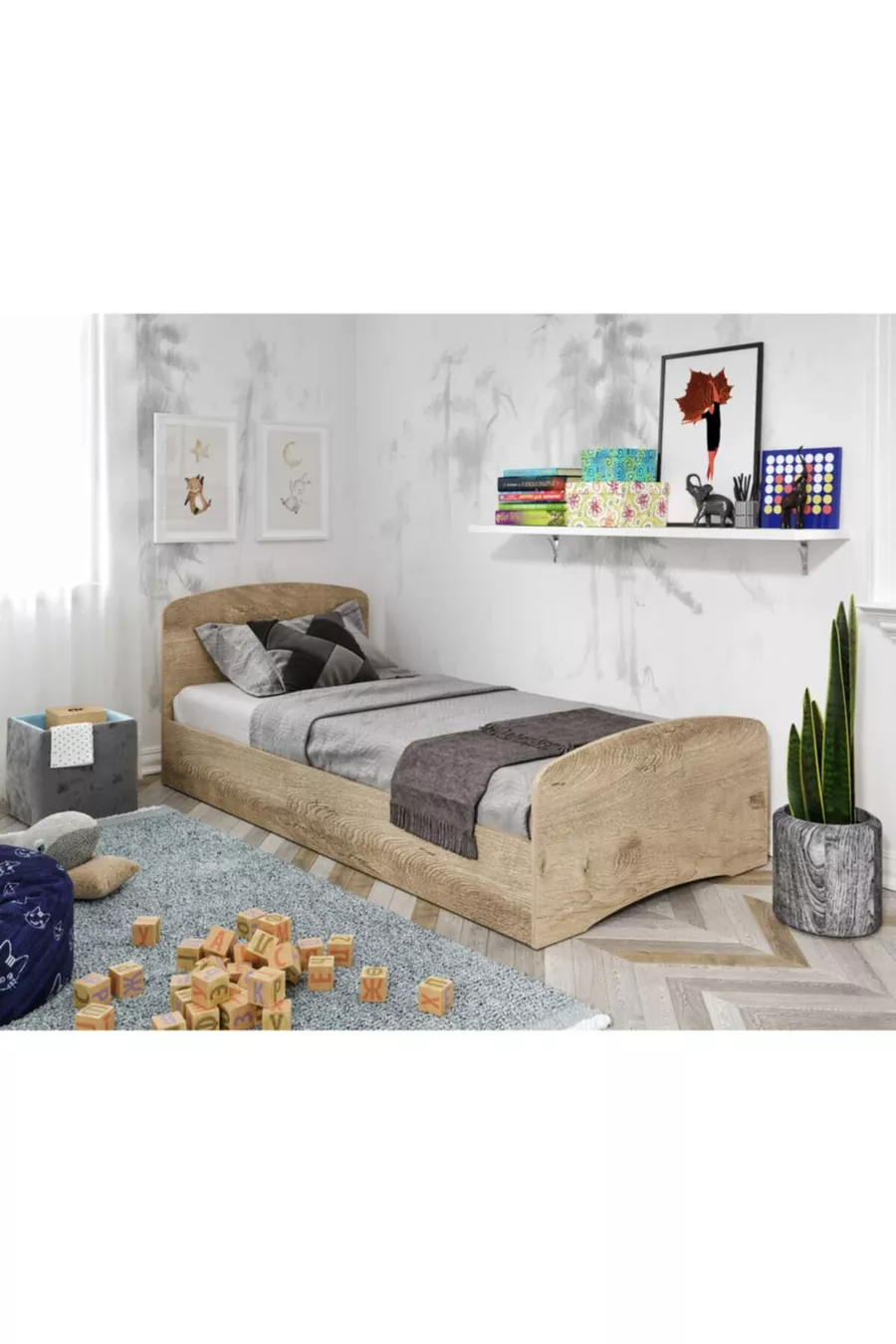 Lit simple en MDF Soft Tek - Compatible avec les matelas Cm X x Cm