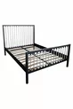 Lit en métal forgé Breeze pour deux personnes (NOIR-GRIS) (LAMELLES EN BOIS)