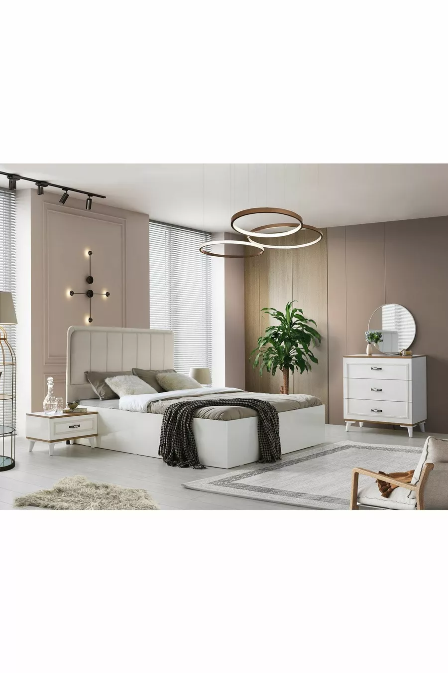 Chêne MDF Chambre à coucher 5 portes