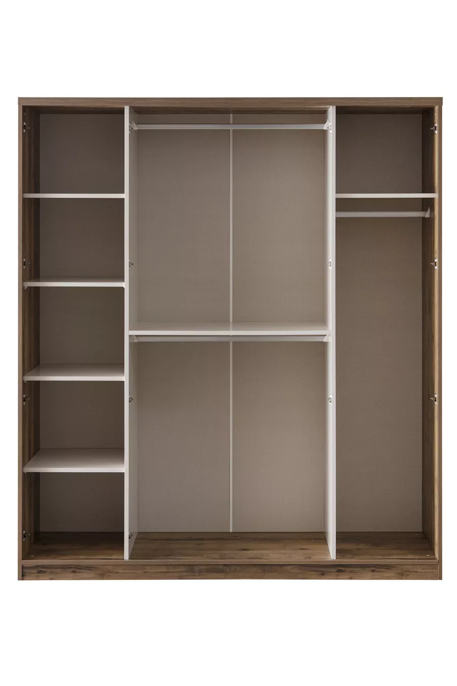 Ensemble de Chambre d'Adolescente Megan - Armoire à 4 Portes, Bureau, Commode, Bibliothèque, Table de Chevet