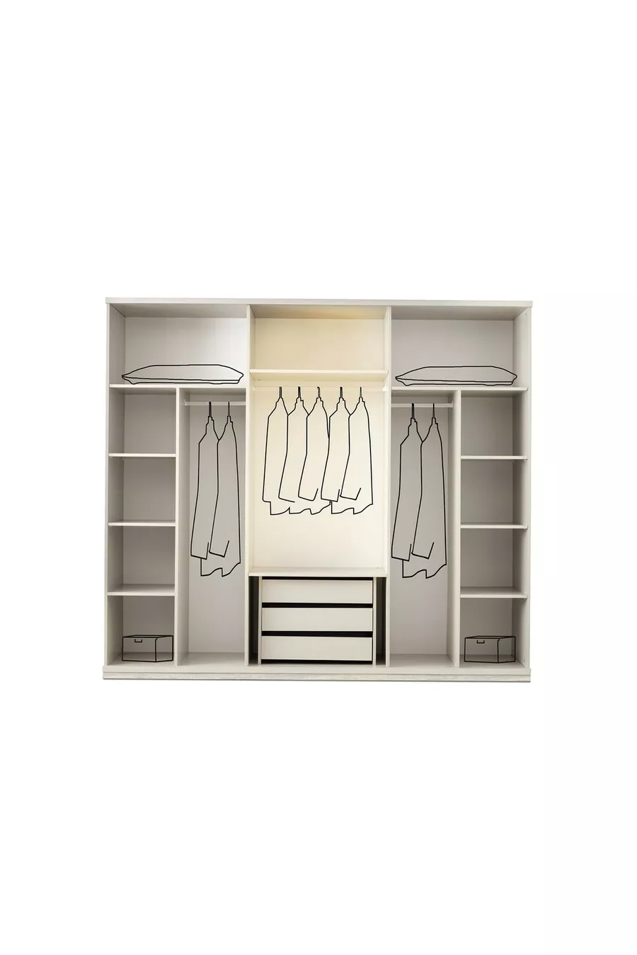 ENSEMBLE DE CHAMBRE À COUCHER PETRA EN MDF AVEC LED