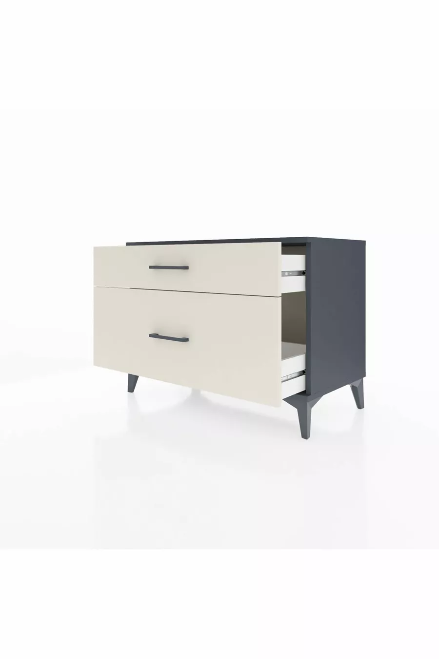 Commode Hyperion 2 tiroirs Anthracite-Pierres de lune