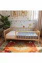 Lit pour enfant rond à lattes en bois massif naturel sur pieds, dimensions cm X cm