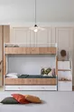 Lit superposé Ranza, noix Vita Bohem avec tiroirs + 2 matelas Comfort