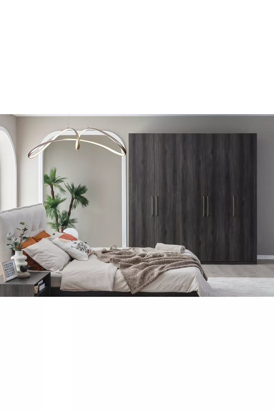 ENSEMBLE DE CHAMBRE PANDOR NOX, NOYER FONCÉ