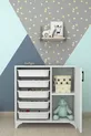 Armoire à 5 paniers, armoire polyvalente, armoire à jouets Kayra blanche