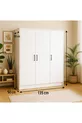 Armoire à chaussures à 3 portes  % MDF |  cm | Blanc – Garde-robe moderne multifonctionnelle