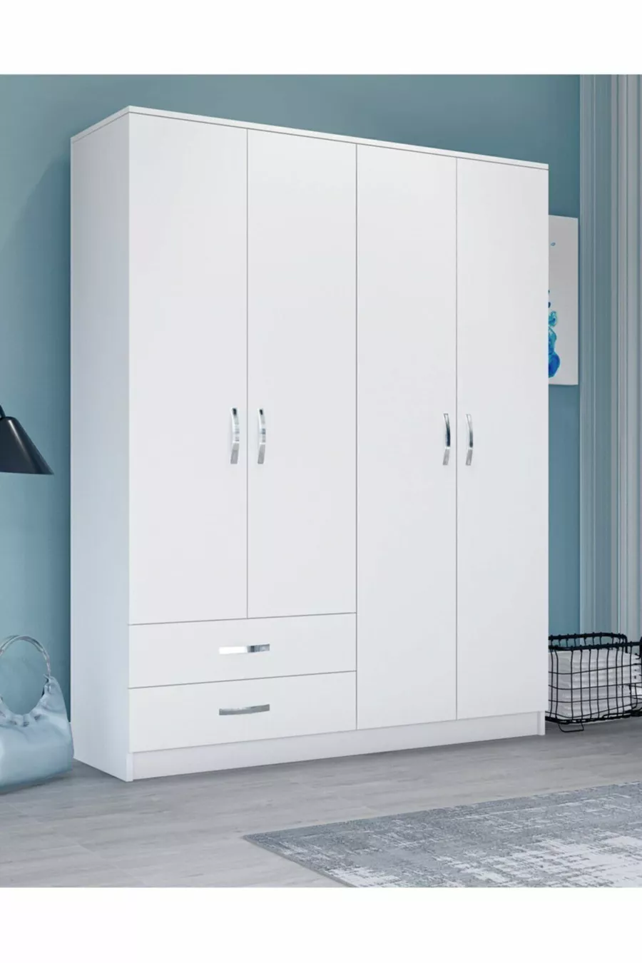 Armoire Novado à 4 portes et 2 tiroirs