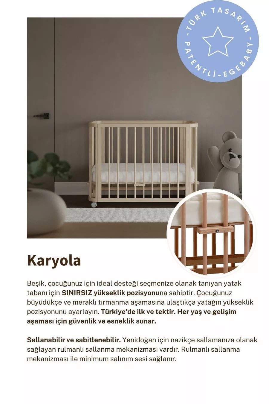 Ensemble de Berceau en Bois Naturel (BL) X - lit pour maman, lit, parc de jeu, lit junior Montessori