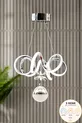 Suspension LED moderne en métal chromé Elda modèle 3 couleurs pour salon, cuisine, séjour, chambre