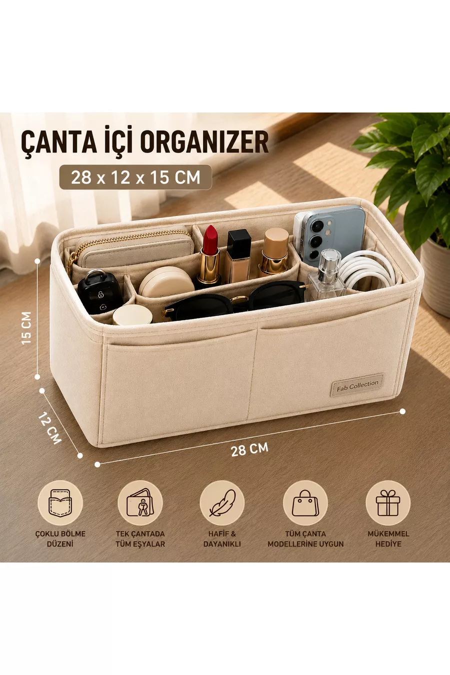 Organisateur intérieur de sac Longchamp Medium, compatible, dimensions standard //