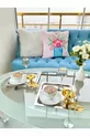 Plateau de service décoratif en acier inoxydable 6 pièces avec accessoires papillon, pour café, thé, argent et or jaune de luxe