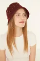 Chapeau femme seau bordeaux avec pierres