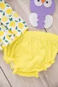 Ensemble pour bébé fille jaune avec imprimé mandarine