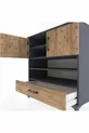 Bahut Hyperion 4 étagères avec 1 tiroir et 2 portes Anthracite-Pin