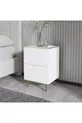 Table de chevet Kozan Blanc Marbre Motif Or