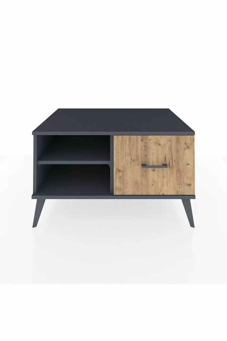 Commode Kronos à une étagère et un tiroir Anthracite-Anthracite/Merisi