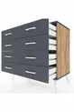 Commode Hyperion 8 tiroirs Pin-Anthracite