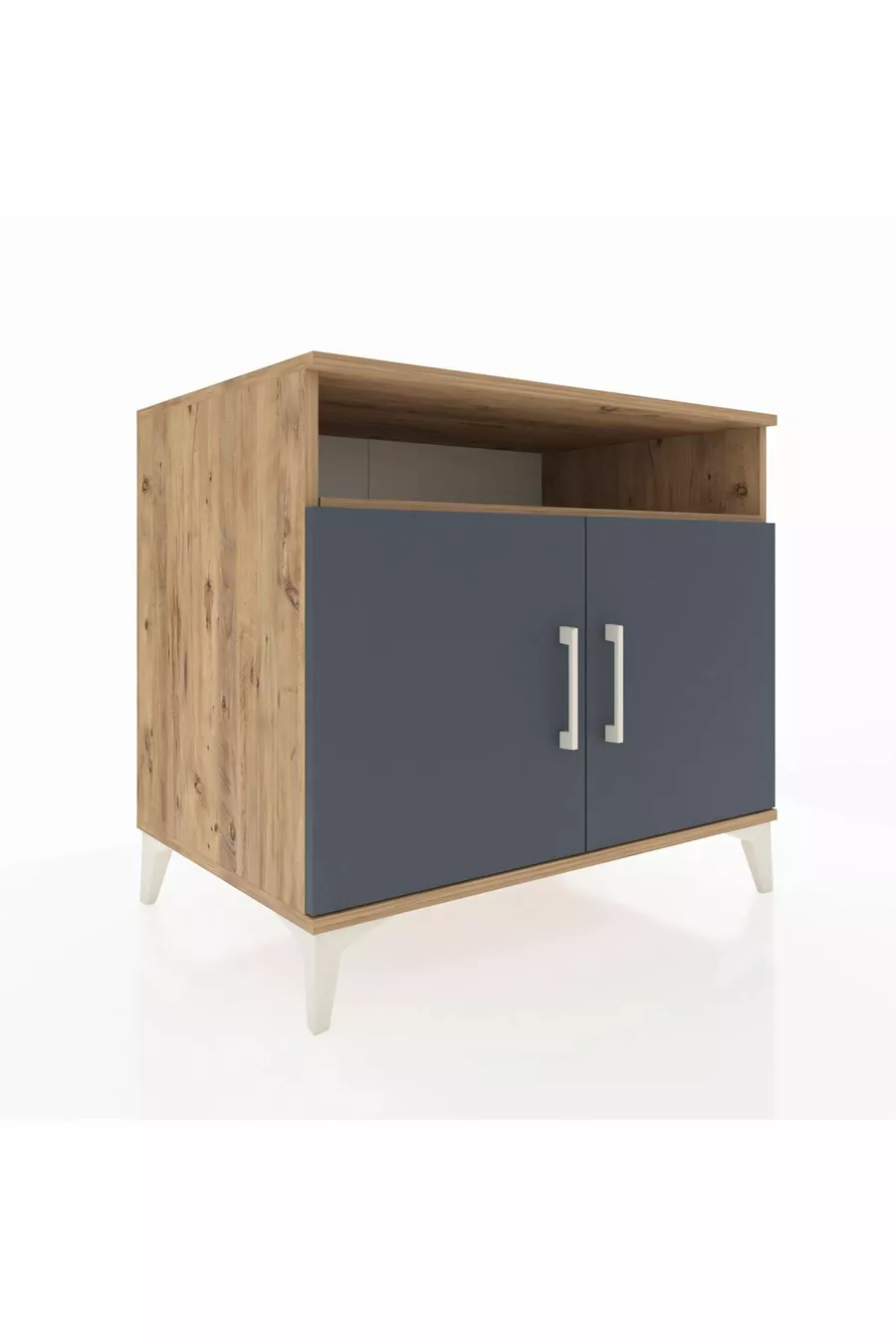 Commode Kronos 2 étagères 2 portes Pin-Anthracite