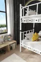 Chambre d'enfant Zambak avec lits superposés et lit métallique blanc
