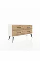 Commode Arges à 4 étagères Pierre de lune/Pine