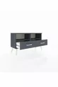 Commode Arges 2 étagères 2 tiroirs Anthracite-Anthracite