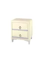 Table de chevet Doppia Linea Silver, à deux tiroirs