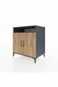 Commode Kronos avec 3 étagères, 1 tiroir et 2 portes, Anthracite-Sapin