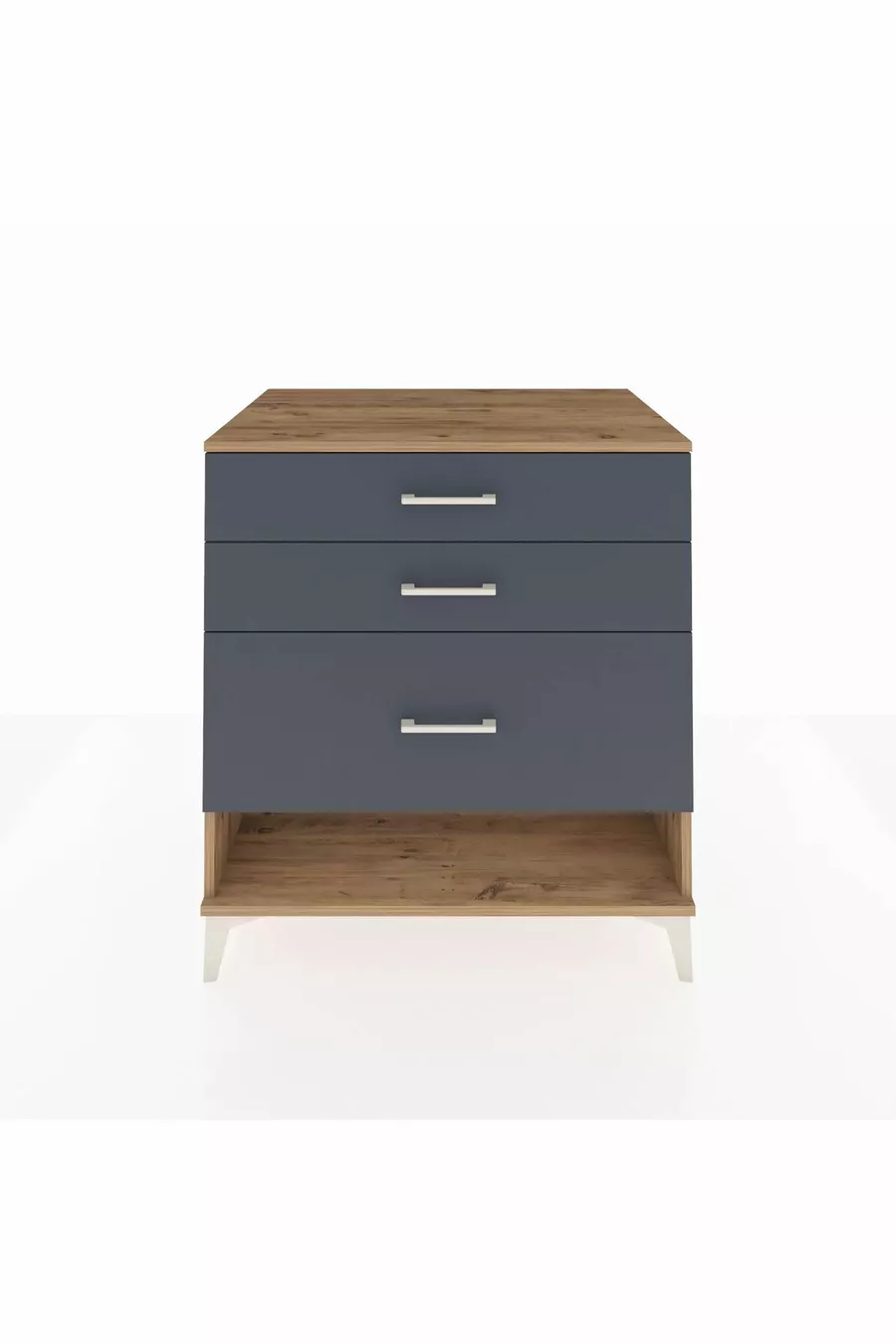 Commode Kronos à 3 tiroirs Pin-Anthracite