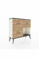 Commode Arges 3 tiroirs Pierre d'Agate-Anthracite/Pin