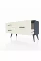 Commode Arges 3 étagères Anthracite-Anthracite/Gris pierre