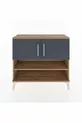 Commode Arges 3 étagères 2 portes Pin-Anthracite