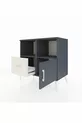 Commode Hyperion 2 étagères 1 tiroir 1 porte Anthracite-Anthracite/Gris pierre