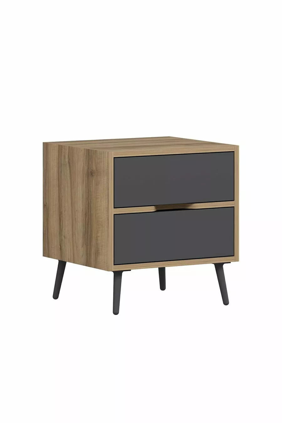 Elina Table de chevet à 2 tiroirs - Doré/Anthracite