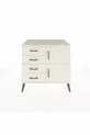 Commode Kronos avec une étagère, 4 tiroirs et 2 portes, couleur Pierre de Lune