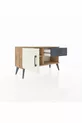 Commode Arges avec une étagère, un tiroir et une porte en pin-jaspe/anthracite