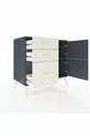 Commode Hyperion à une étagère, 3 tiroirs et 2 portes Anthracite-Anthracite/Gris pierre
