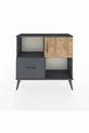 Commode Arges à 2 étagères, 1 tiroir, 1 porte, Anthracite-Sapin/Anthracite