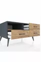Commode Kronos à une étagère et 3 tiroirs Anthracite-Bois de pin