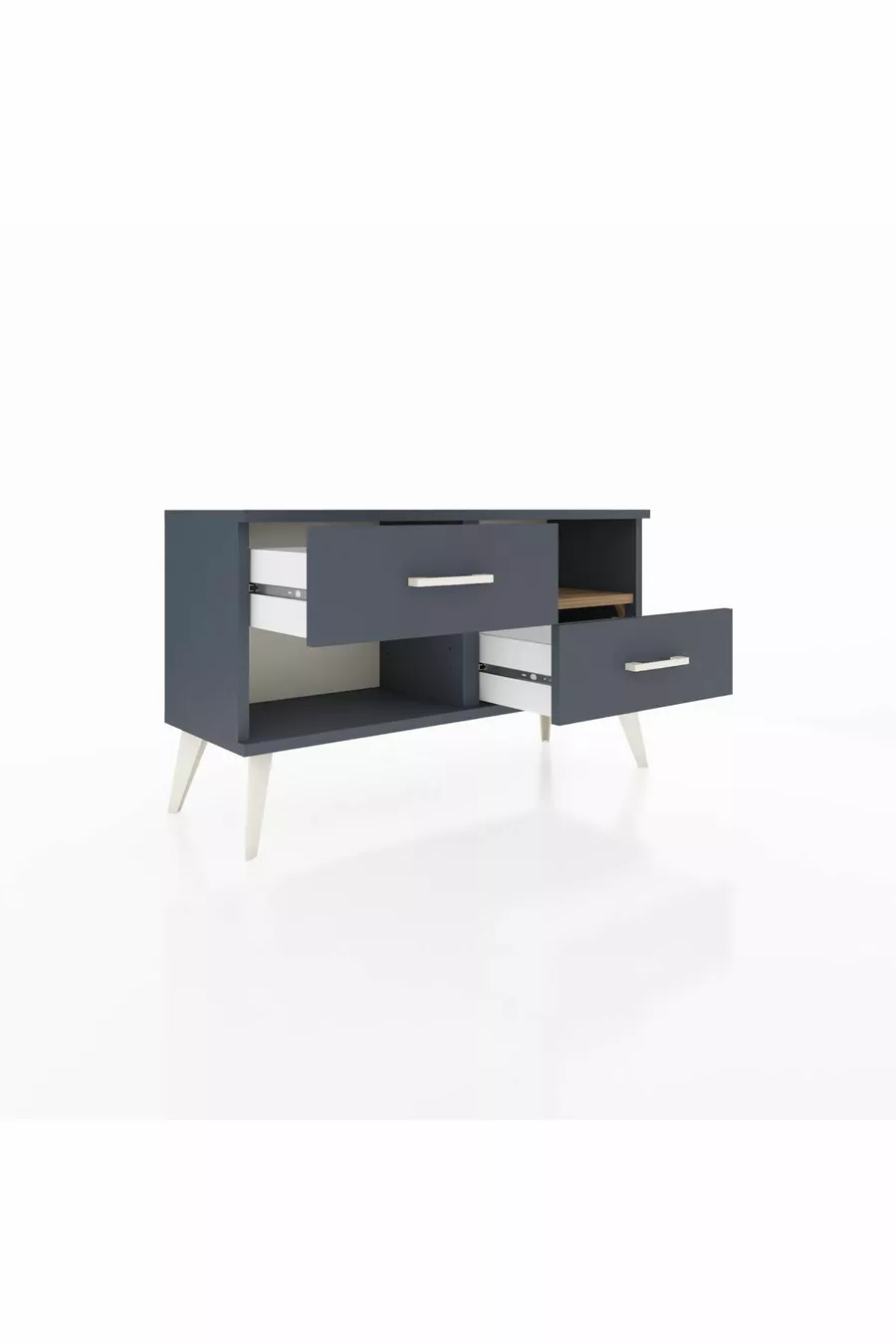 Commode Arges à une étagère et 2 tiroirs Anthracite-Sapin/Anthracite