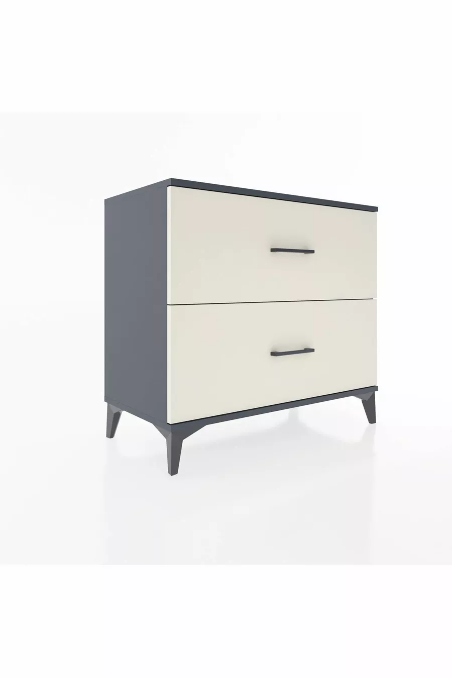 Commode Hyperion 2 tiroirs Anthracite-Pierres de lune