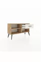 Commode Arges avec une étagère et un tiroir en pin-pin / quartz