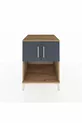 Table de chevet Kronos avec 2 étagères et 2 portes, pin-anthracite