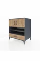 Commode Kronos avec 4 étagères, 1 tiroir et 2 portes, Anthracite-Sapin